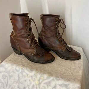 Vibram - Durango Dark Brown Leather Western Boots Work Boots Vintage